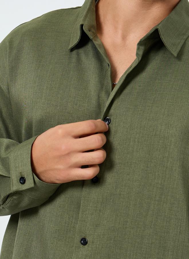 Take Two Men Green Solid Button Front Shirt and Pants Co-Ords - Image 3